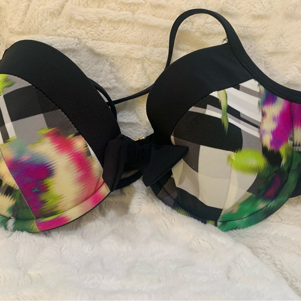 Oscar de la Renta Multicolor Bikini Swimsuit‎ Top Size Large Season R14 - Picture 2 of 8